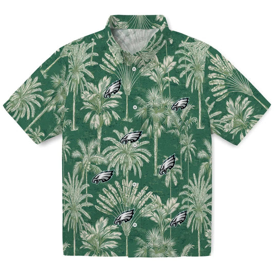 Philadelphia Eagles Hawaiian Shirt - Vintage Palm Tree | Moonbestprint