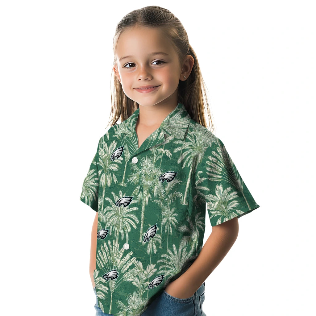 Philadelphia Eagles Hawaiian Shirt - Vintage Palm Tree | Moonbestprint