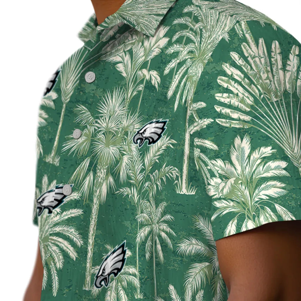 Philadelphia Eagles Hawaiian Shirt - Vintage Palm Tree | Moonbestprint