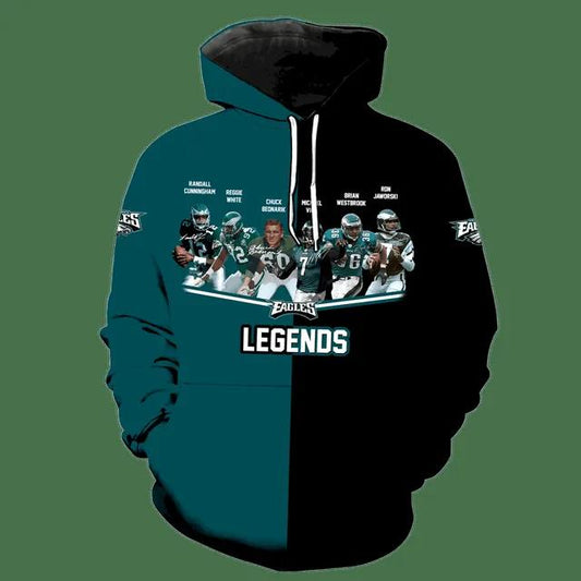 Philadelphia Eagles Legends NFL 3D All Over Print Hoodie -Moonbestprint