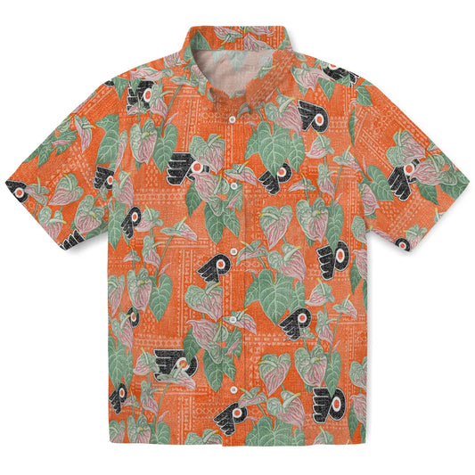 Philadelphia Flyers Hawaiian Shirt - Anthurium Overlay | Moonbestprint
