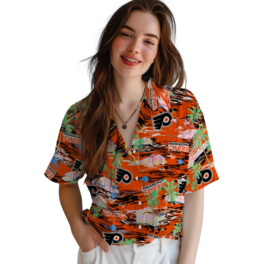 Philadelphia Flyers Hawaiian Shirt - Hawaii Island | Moonbestprint