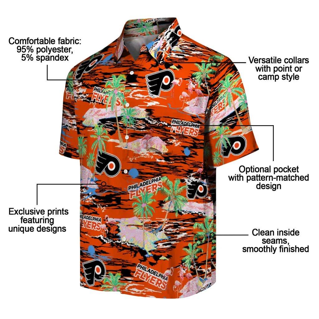 Philadelphia Flyers Hawaiian Shirt - Hawaii Island | Moonbestprint