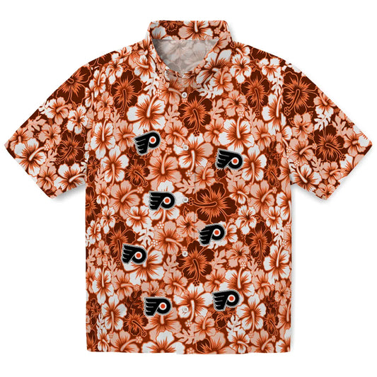 Philadelphia Flyers Hawaiian Shirt - Hibiscus Blooms | Moonbestprint