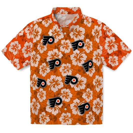 Philadelphia Flyers Hawaiian Shirt - Hibiscus Cluster | Moonbestprint