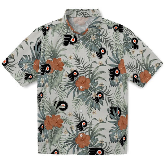 Philadelphia Flyers Hawaiian Shirt - Hibiscus Designs | Moonbestprint