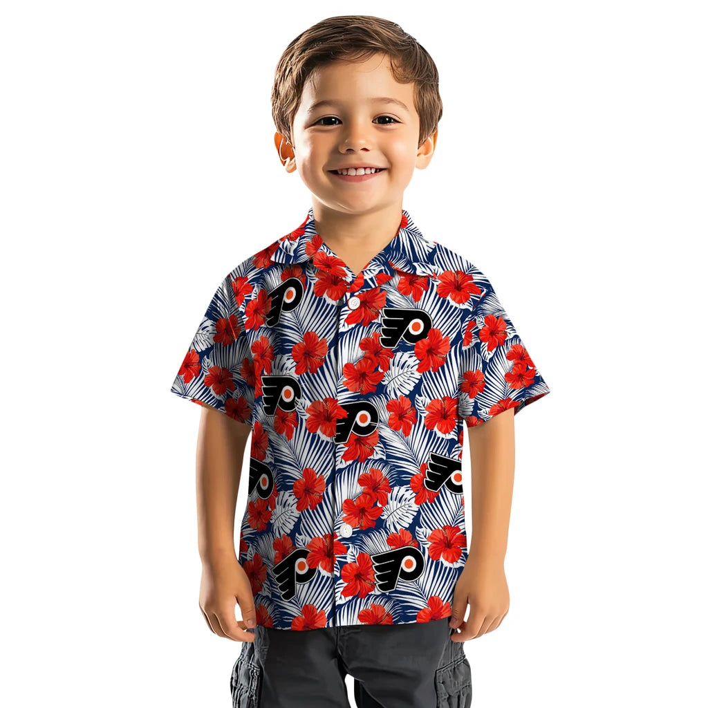 Philadelphia Flyers Hawaiian Shirt - Hibiscus Fiesta | Moonbestprint