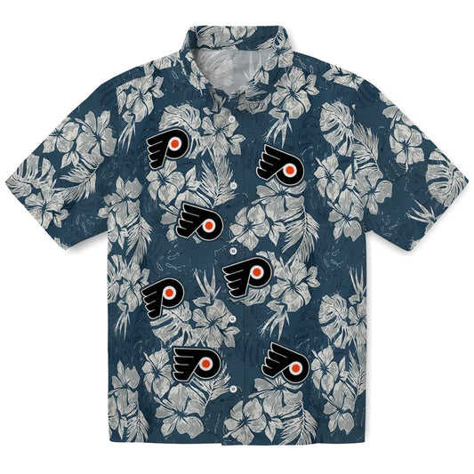 Philadelphia Flyers Hawaiian Shirt - Hibiscus Flowers | Moonbestprint