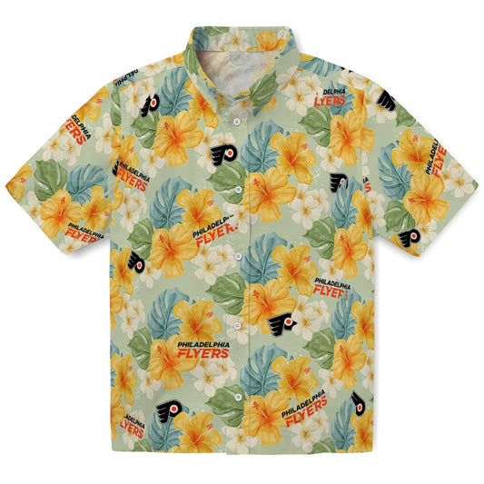 Philadelphia Flyers Hawaiian Shirt - Hibiscus Mood | Moonbestprint