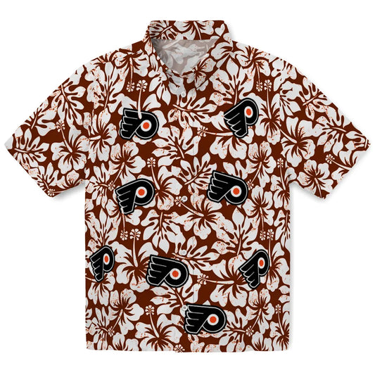 Philadelphia Flyers Hawaiian Shirt - Hibiscus Motif | Moonbestprint