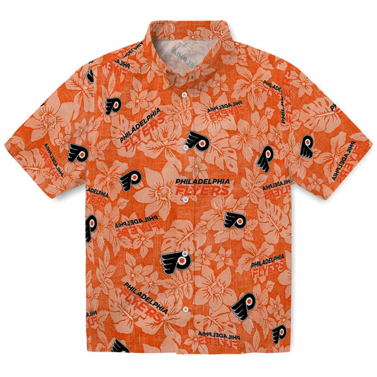 Philadelphia Flyers Hawaiian Shirt - Hibiscus Oasis | Moonbestprint
