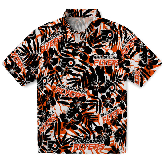Philadelphia Flyers Hawaiian Shirt - Hibiscus Overlay | Moonbestprint