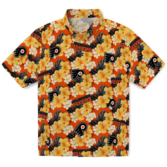 Philadelphia Flyers Hawaiian Shirt - Hibiscus Tropics | Moonbestprint