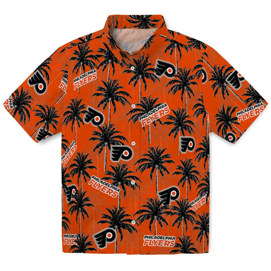 Philadelphia Flyers Hawaiian Shirt - Palm Tree Motif | Moonbestprint