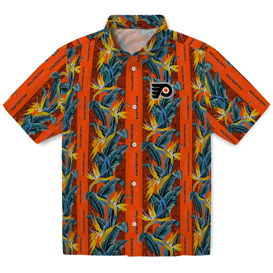 Philadelphia Flyers Hawaiian Shirt - Paradise Vines | Moonbestprint