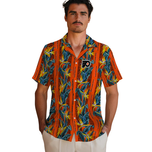 Philadelphia Flyers Hawaiian Shirt - Paradise Vines | Moonbestprint