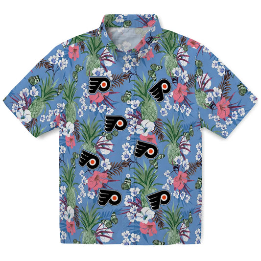 Philadelphia Flyers Hawaiian Shirt - Pineapple Bouquet | Moonbestprint