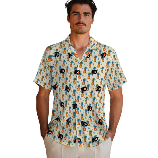 Philadelphia Flyers Hawaiian Shirt - Pineapple Delight | Moonbestprint