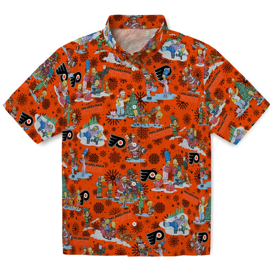 Philadelphia Flyers Hawaiian Shirt - Simpsons Christmas | Moonbestprint