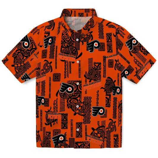 Philadelphia Flyers Hawaiian Shirt - Turtle Lines | Moonbestprint