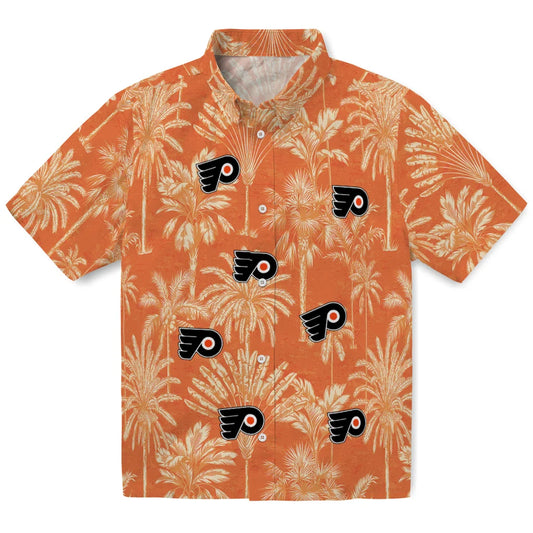 Philadelphia Flyers Hawaiian Shirt - Vintage Palm Tree | Moonbestprint