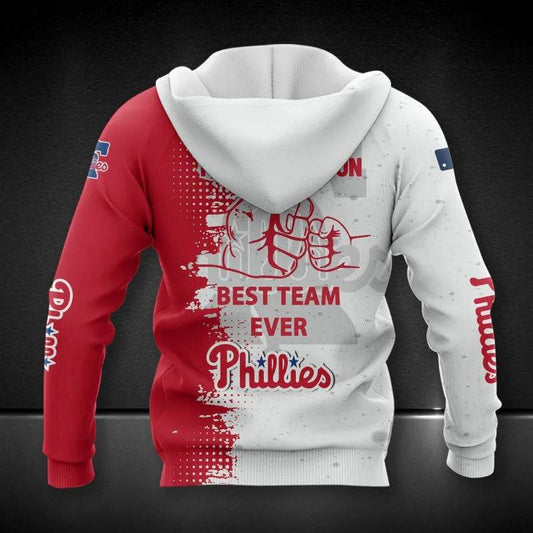 Philadelphia Phillies Dad And Son MLB All Over Print Hoodie -Moonbestprint