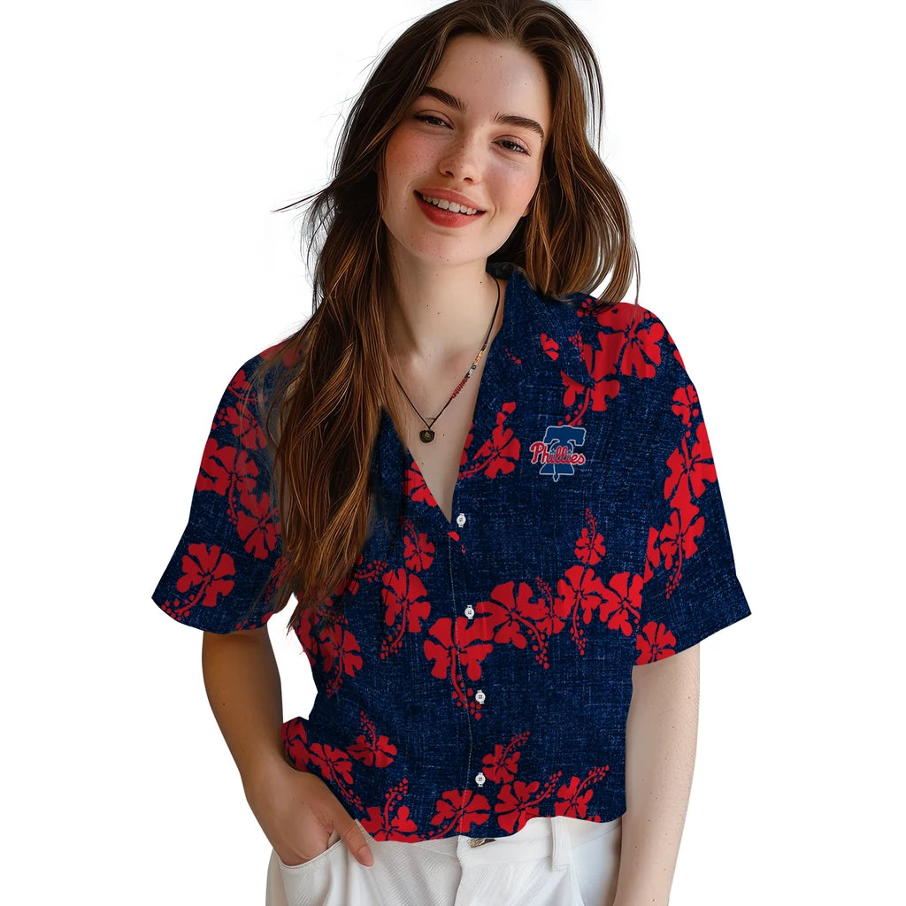 Philadelphia Phillies Hawaiian Shirt - 50th State Flower | Moonbestprint