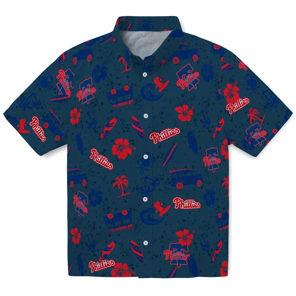 Philadelphia Phillies Hawaiian Shirt - Beach Vibe | Moonbestprint