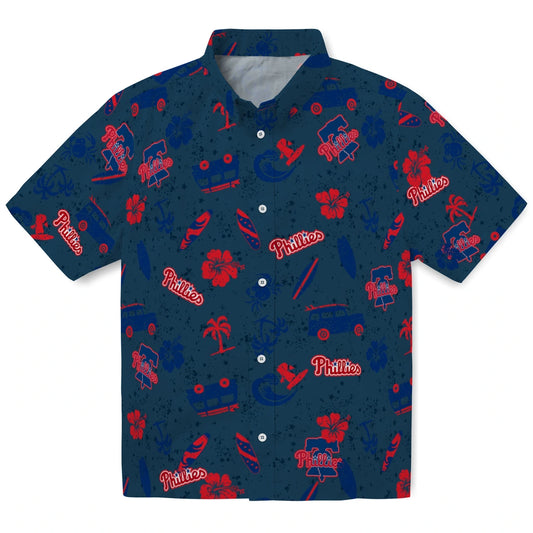 Philadelphia Phillies Hawaiian Shirt - Beach Vibe | Moonbestprint