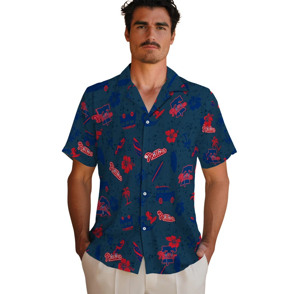Philadelphia Phillies Hawaiian Shirt - Beach Vibe | Moonbestprint