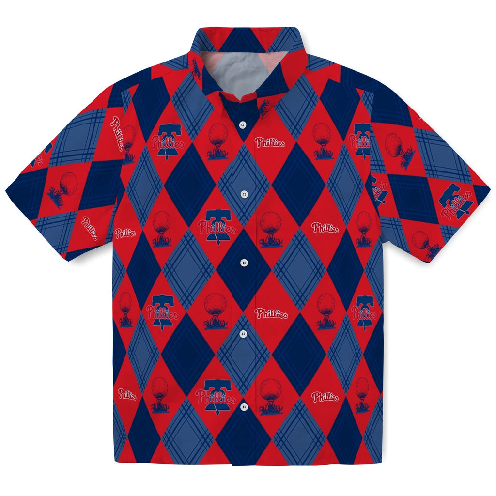 Philadelphia Phillies Hawaiian Shirt - Golfing Plaid | Moonbestprint