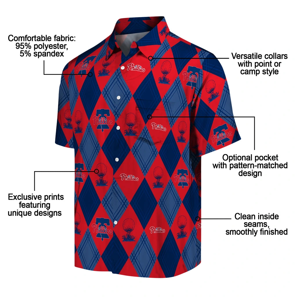 Philadelphia Phillies Hawaiian Shirt - Golfing Plaid | Moonbestprint