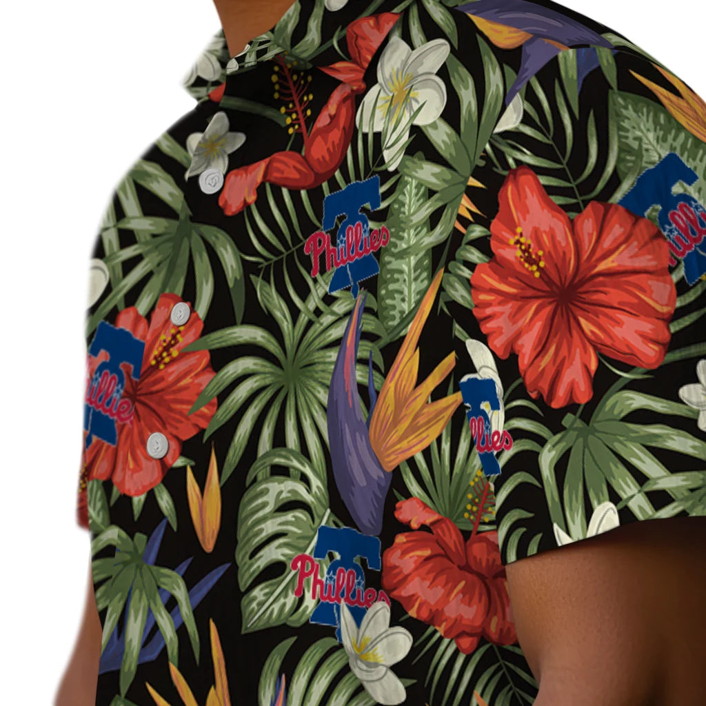 Philadelphia Phillies Hawaiian Shirt - Hawaii Floral Hibiscus | Moonbestprint