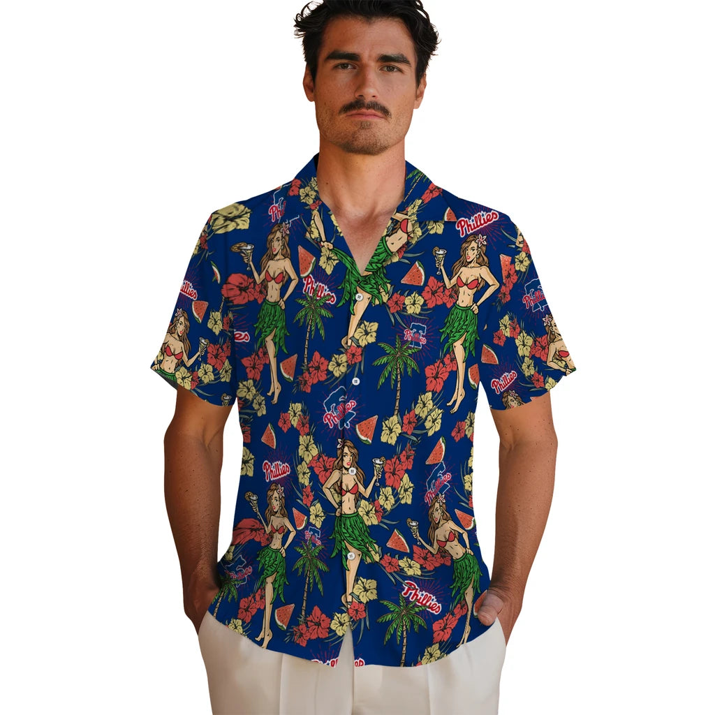 Philadelphia Phillies Hawaiian Shirt - Hawaiian Girls Design | Moonbestprint