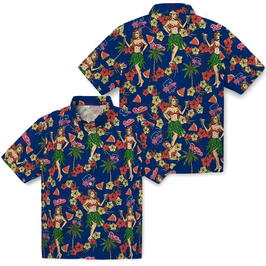 Philadelphia Phillies Hawaiian Shirt - Hawaiian Girls Design | Moonbestprint