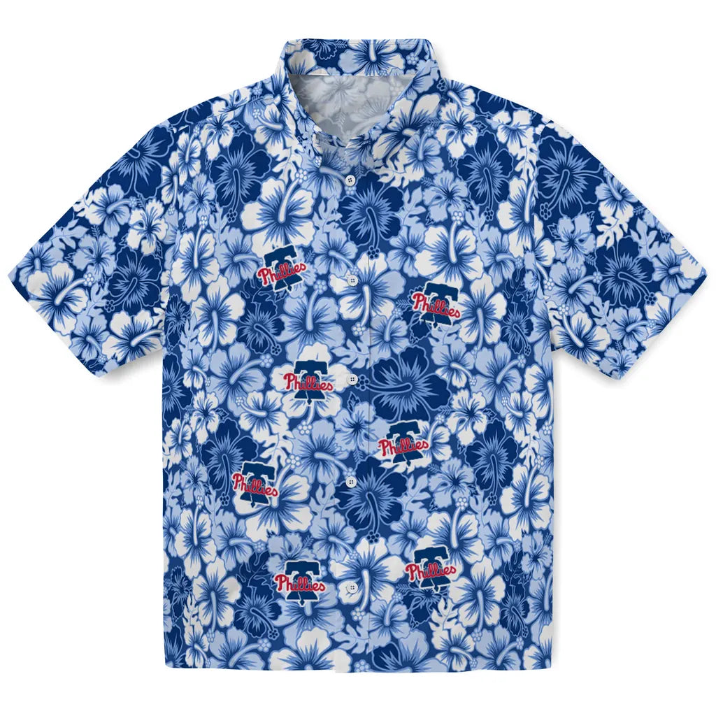 Philadelphia Phillies Hawaiian Shirt - Hibiscus Blooms | Moonbestprint