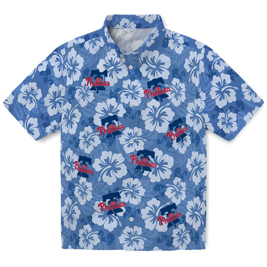 Philadelphia Phillies Hawaiian Shirt - Hibiscus Cluster | Moonbestprint