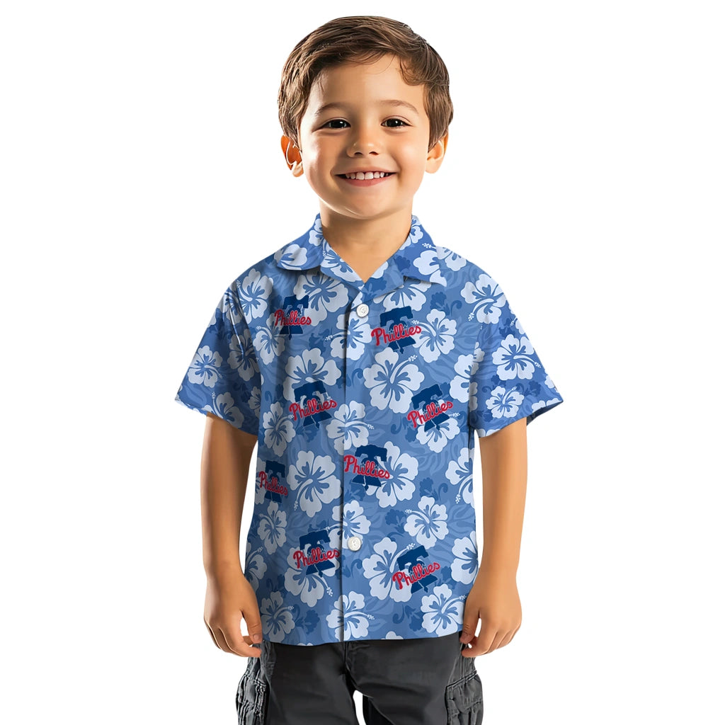 Philadelphia Phillies Hawaiian Shirt - Hibiscus Cluster | Moonbestprint