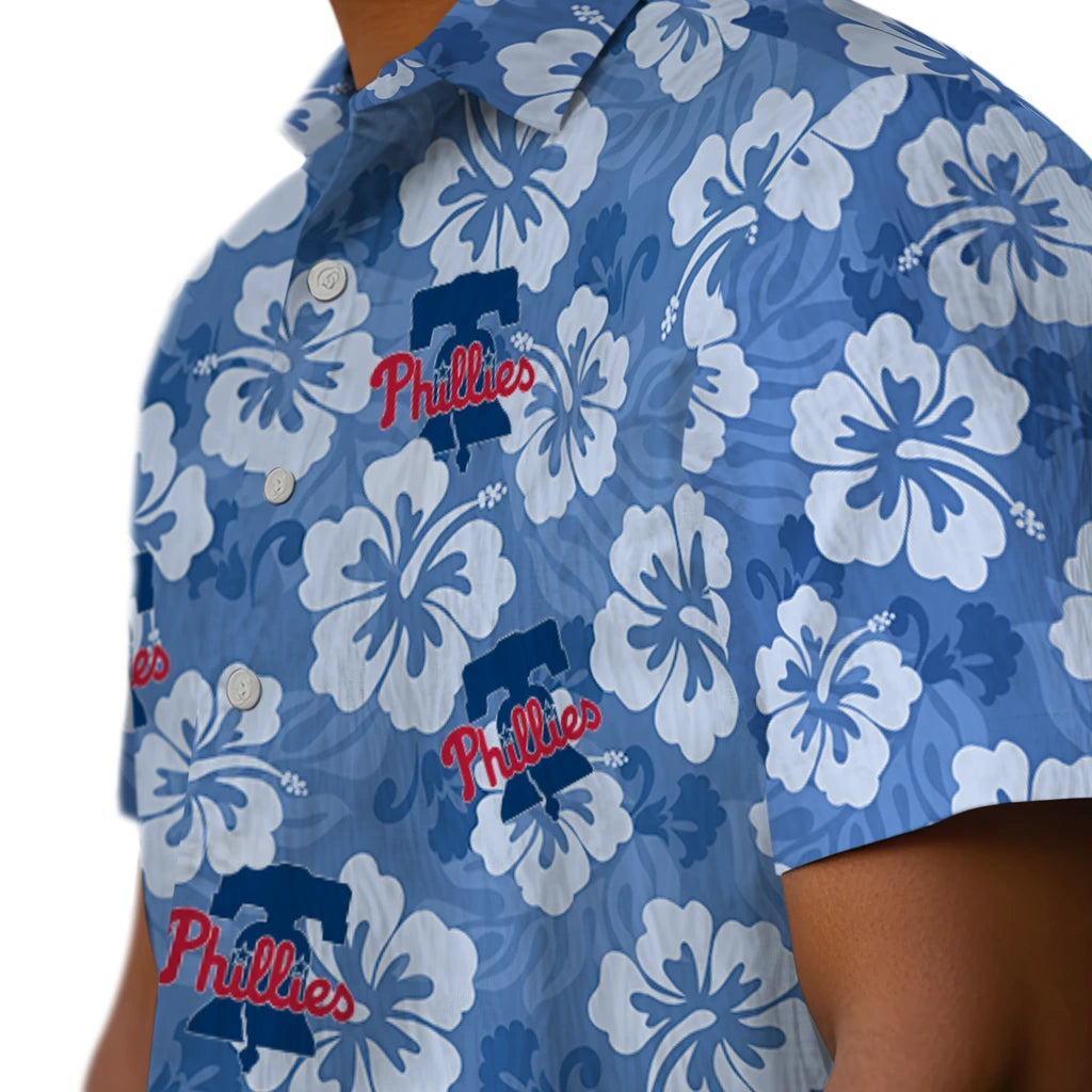 Philadelphia Phillies Hawaiian Shirt - Hibiscus Cluster | Moonbestprint