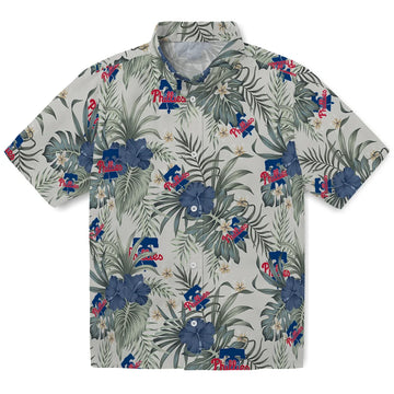 Philadelphia Phillies Hawaiian Shirt - Hibiscus Designs | Moonbestprint