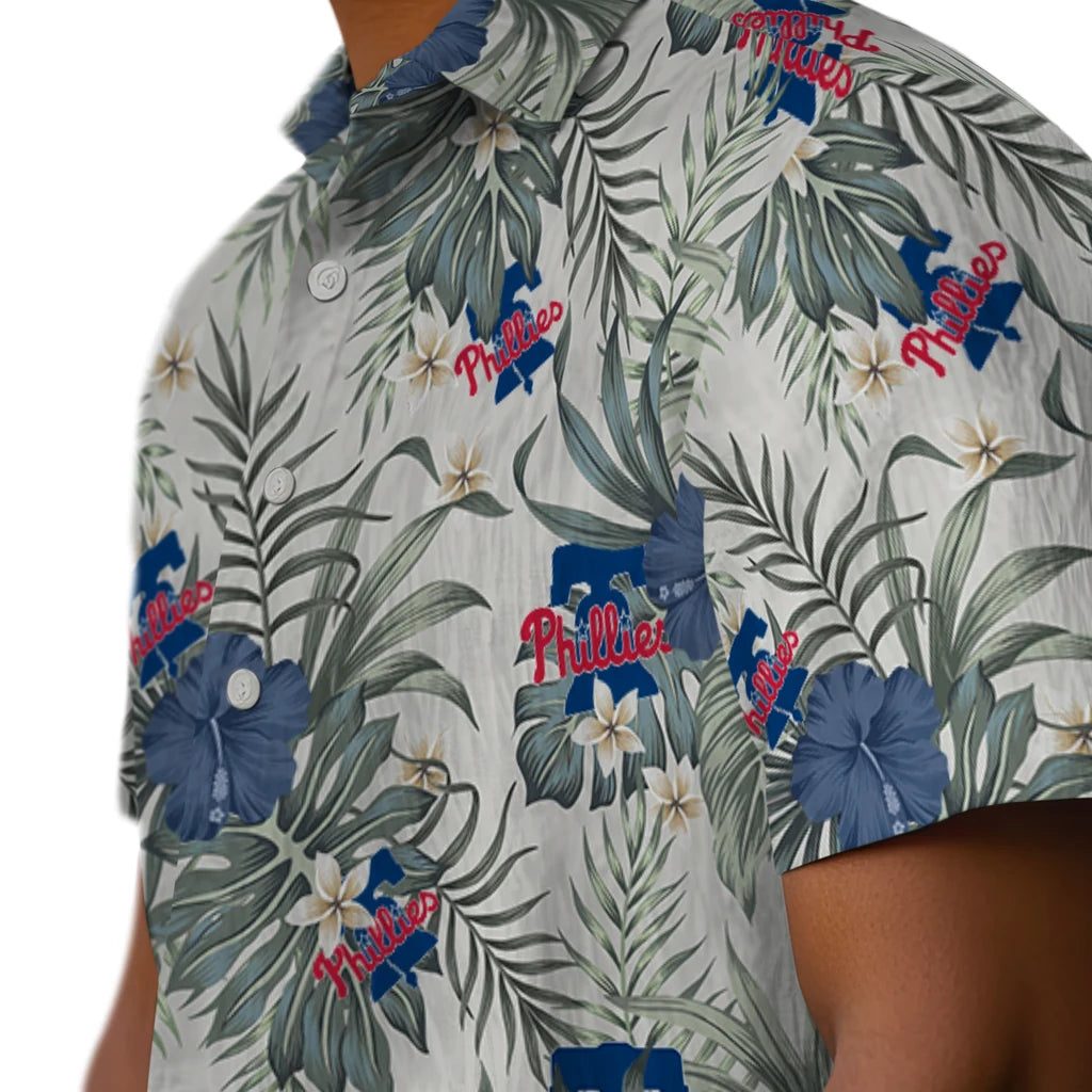 Philadelphia Phillies Hawaiian Shirt - Hibiscus Designs | Moonbestprint