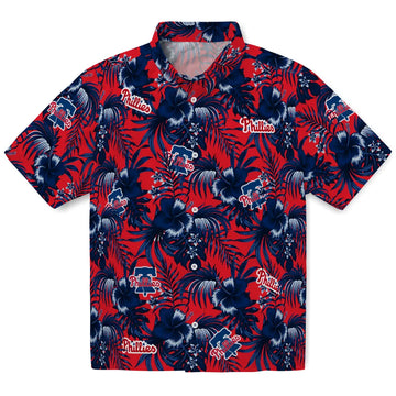 Philadelphia Phillies Hawaiian Shirt - Hibiscus Exotic | Moonbestprint