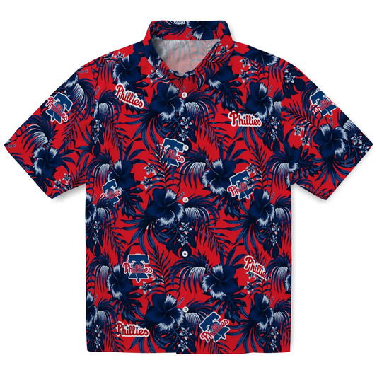 Philadelphia Phillies Hawaiian Shirt - Hibiscus Exotic | Moonbestprint