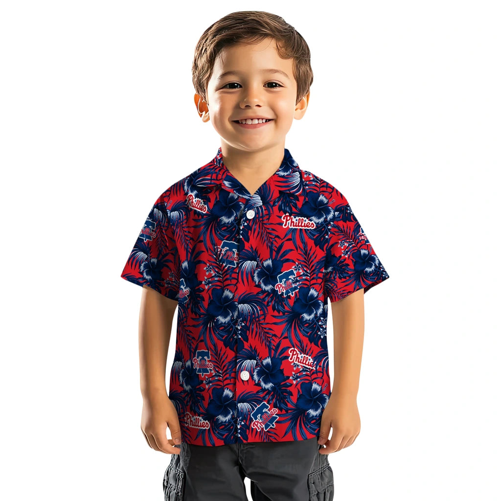 Philadelphia Phillies Hawaiian Shirt - Hibiscus Exotic | Moonbestprint
