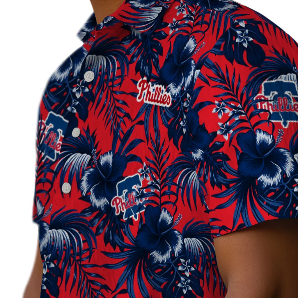 Philadelphia Phillies Hawaiian Shirt - Hibiscus Exotic | Moonbestprint