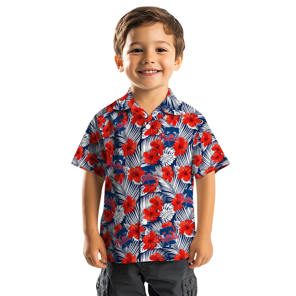 Philadelphia Phillies Hawaiian Shirt - Hibiscus Fiesta | Moonbestprint