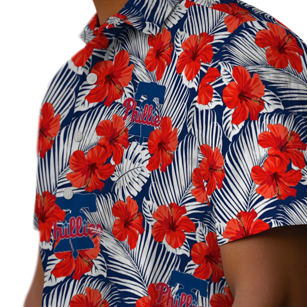 Philadelphia Phillies Hawaiian Shirt - Hibiscus Fiesta | Moonbestprint