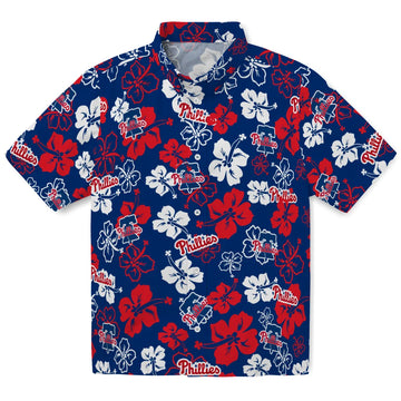 Philadelphia Phillies Hawaiian Shirt - Hibiscus Flower Design | Moonbestprint