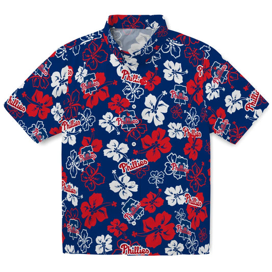 Philadelphia Phillies Hawaiian Shirt - Hibiscus Flower Design | Moonbestprint