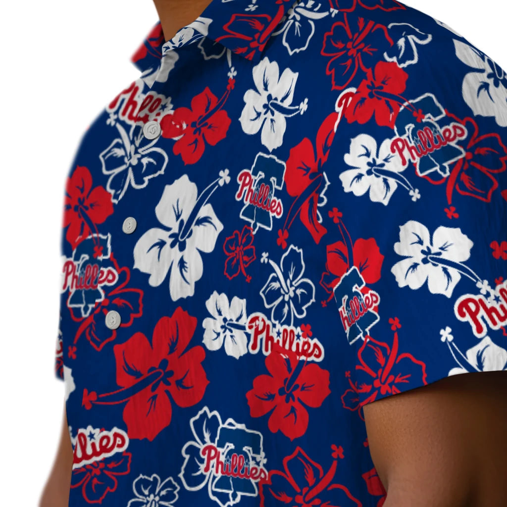 Philadelphia Phillies Hawaiian Shirt - Hibiscus Flower Design | Moonbestprint